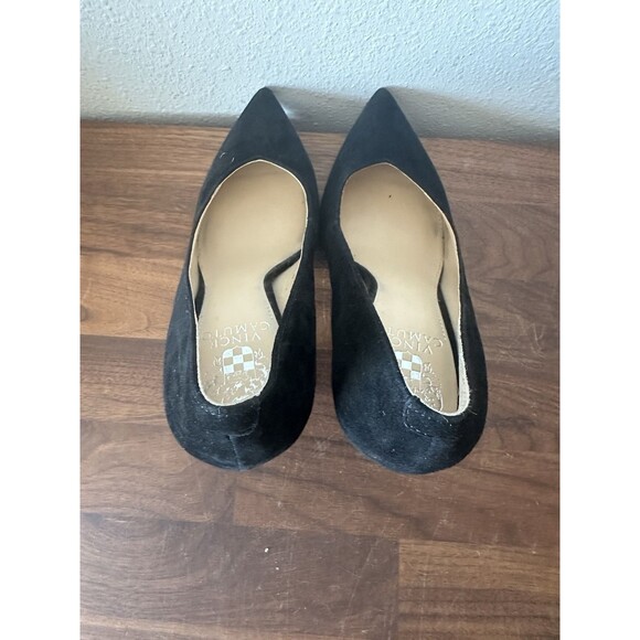 Vince Camuto Black Suede Heels Vp-novilesa Size 7.5 Pointed Toe Leather - Picture 7 of 11